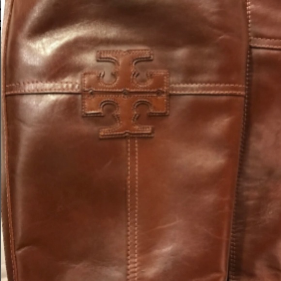 Tory Burch Cognac Brown Rider Boots Size 8M - Picture 4 of 10